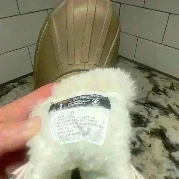 LONDON FOG Girls Enfield Warm Boot tan/pink SZ 4 NWOT - Picture 4 of 11